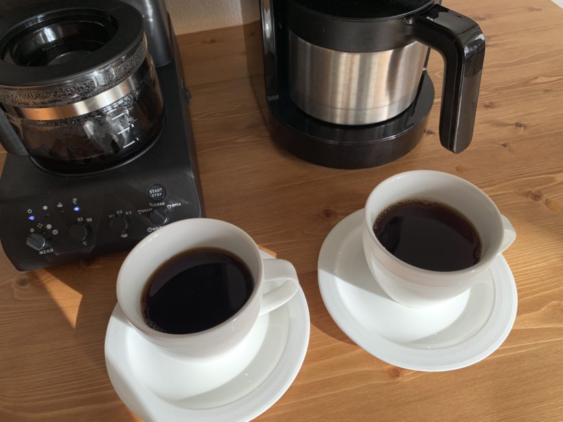 全自動コーヒーメーカー　ツインバードCM-D457とシロカSC-C122の味を比較